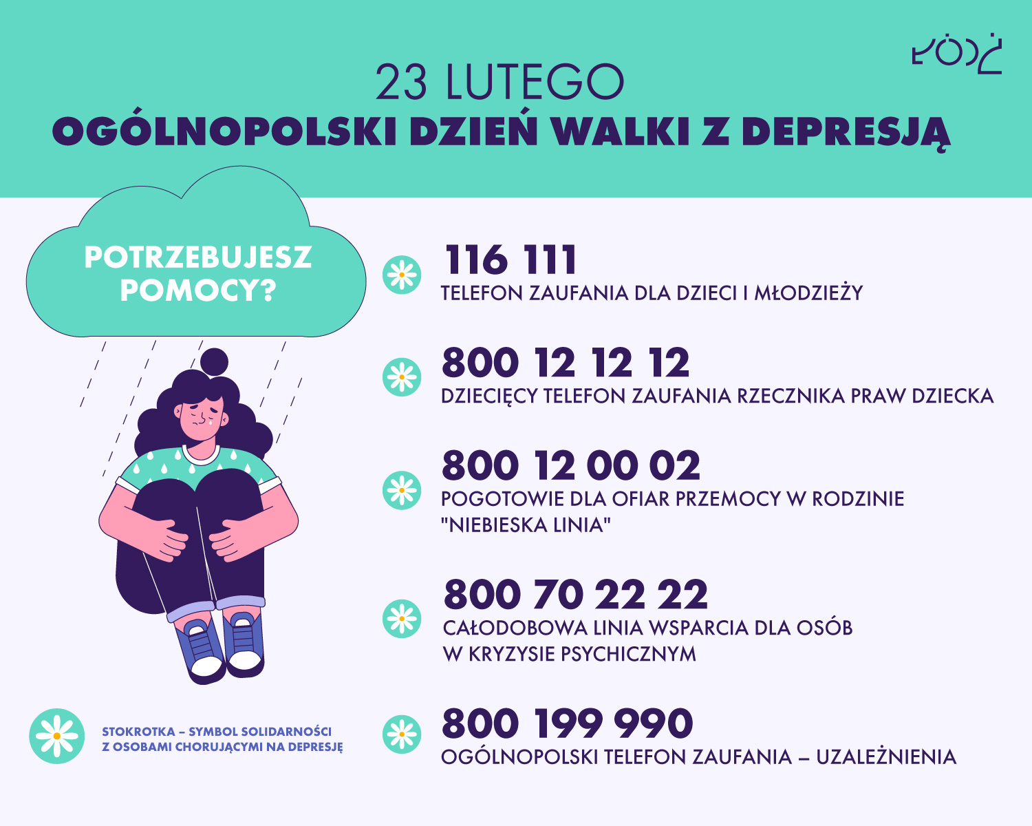 Plakat Urzędu Miasta Łodzi dotyczący dnia walki z depresją