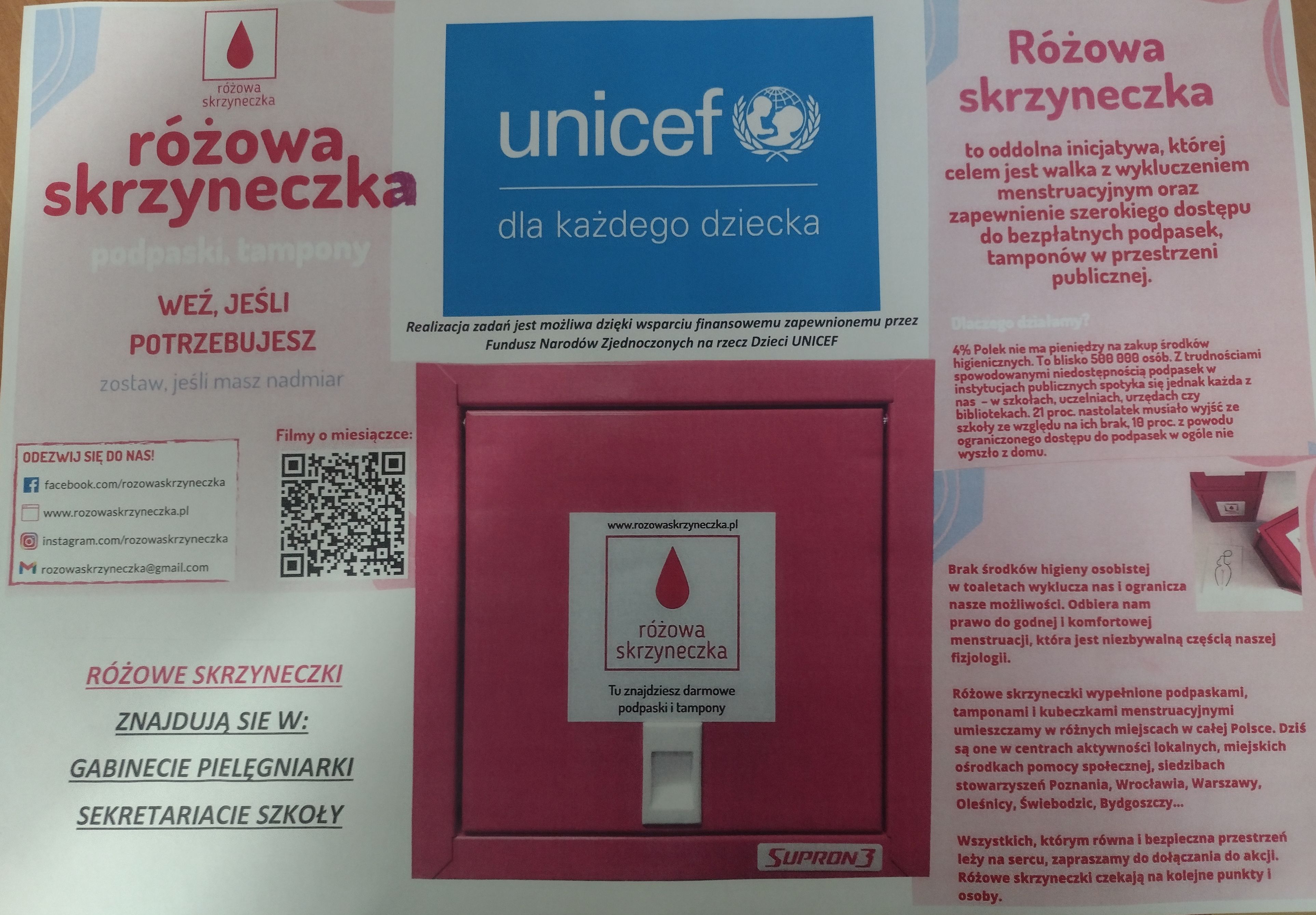 różowa skrzyneczka UNICEF