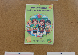 tablica z plakatami - galeria zdrowych śniadań