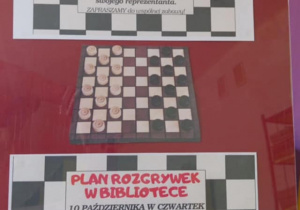 Międzyklasowy Turniej Warcabowy – plan rozgrywek w bibliotece