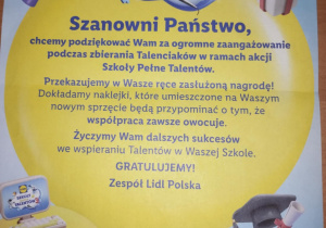 Podziękowanie za udział w akcji