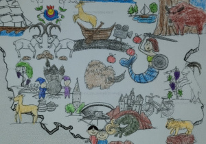 Praca ucznia pokolorowana Polska